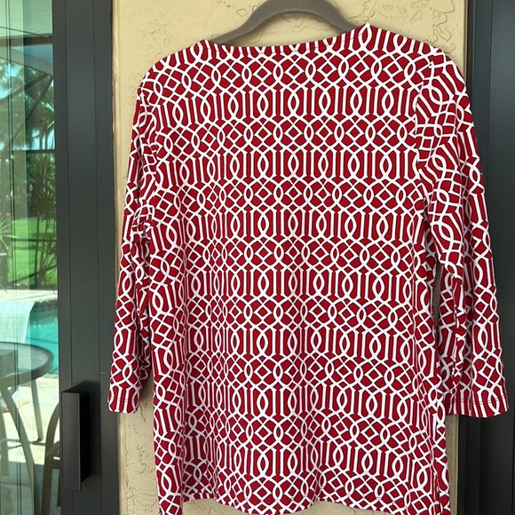 Dynamite, red and white patterned Talbot shirt, medium petite fantastic - Picture 5 of 5